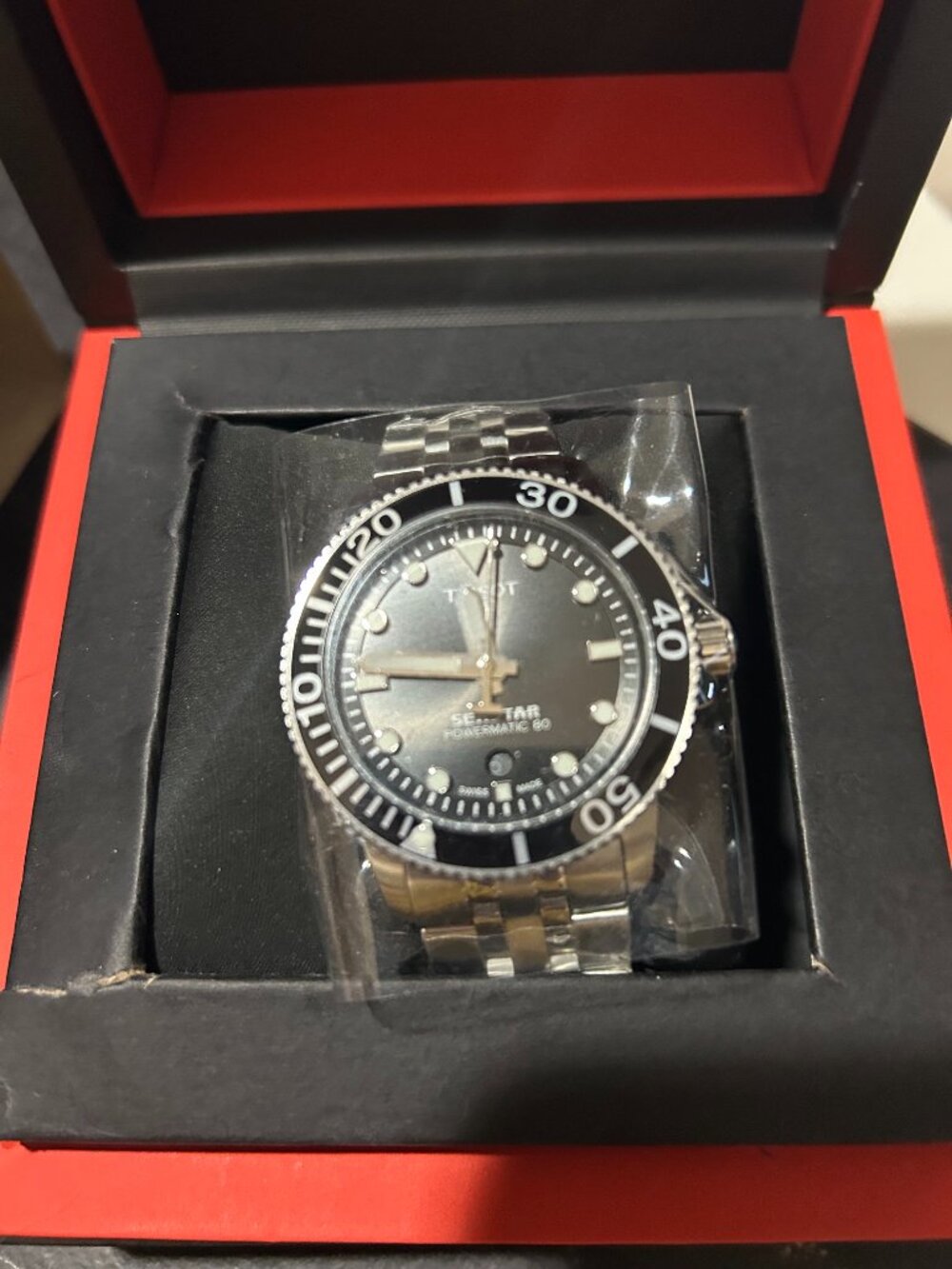 Tissot Seastar 1000 Powermatic 80 43 MM SS Black Dial Watch T120.407.11.051.00